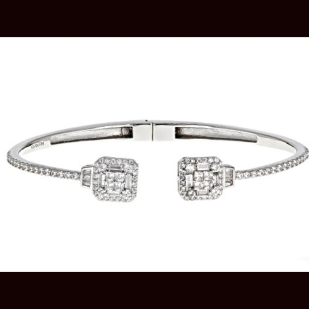 White Cubic Zirconia Rhodium Over Sterling Silver Bracelet Bella Luce DOCFT8-7
